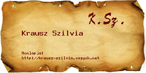Krausz Szilvia névjegykártya