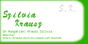 szilvia krausz business card